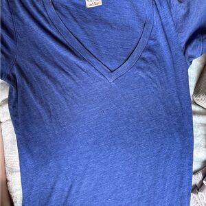 Pink Victoria Secret V-Neck Tee in Deep Blue